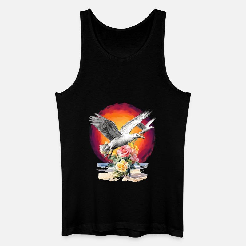 Seagulls Seagull Seagulls Maritime Sunset - Men’s Organic Tank Top - black