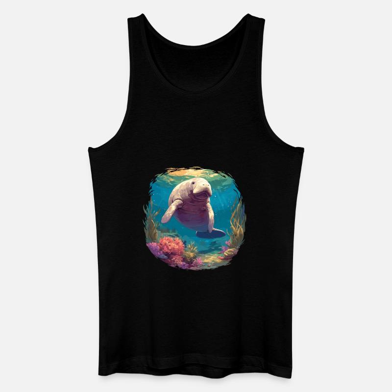 Seekuh Manatees Manatee - Männer Bio Tank Top - Schwarz
