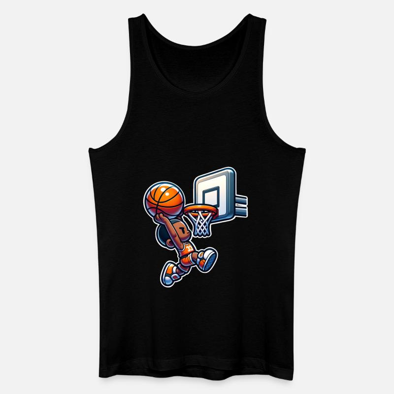 Basketball Dunking - Männer Bio Tank Top - Schwarz