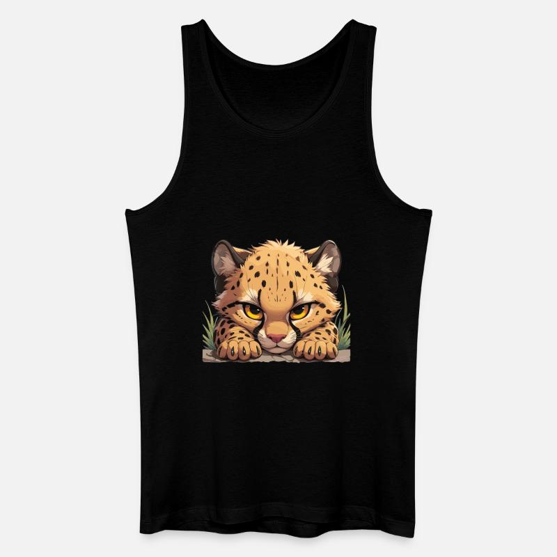 Cheetah Geparde Gepard - Männer Bio Tank Top - Schwarz