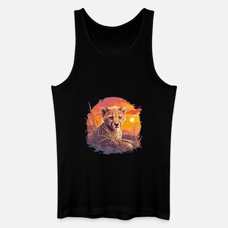 Cheetah Geparde Gepard - Männer Bio Tank Top - Schwarz
