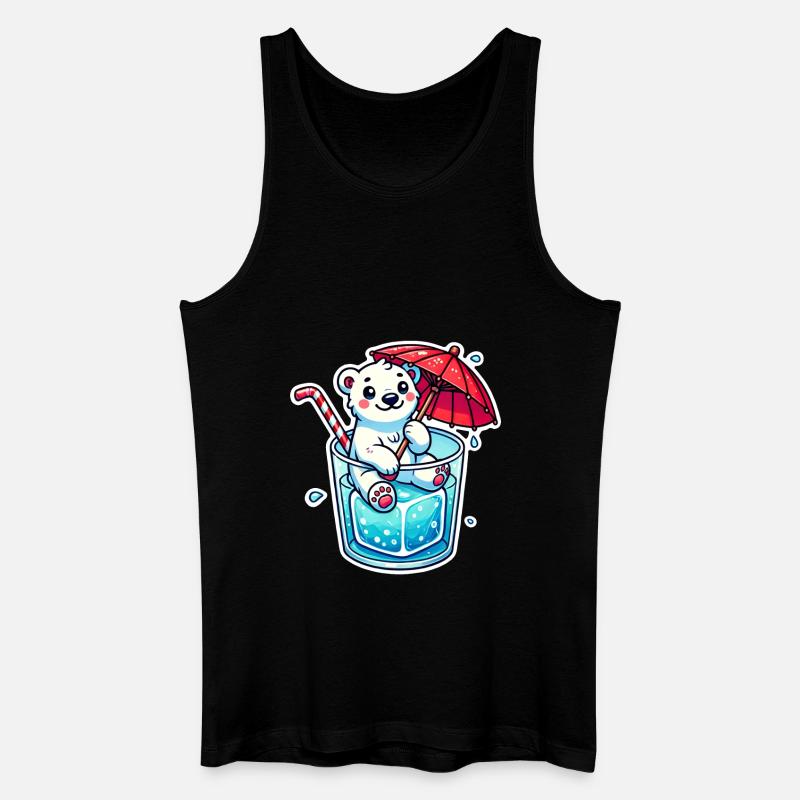 Eisbär Eiswürfel - Männer Bio Tank Top - Schwarz