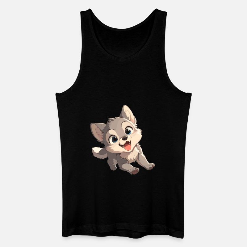 Wölfe Wolf - Männer Bio Tank Top - Schwarz