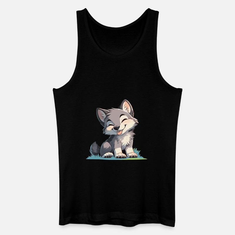 Ulve Ulv - Økologisk tanktop til mænd - sort