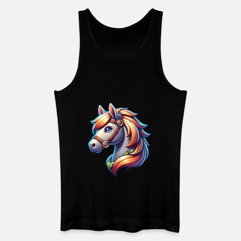 Pferd - Männer Bio Tank Top - Schwarz