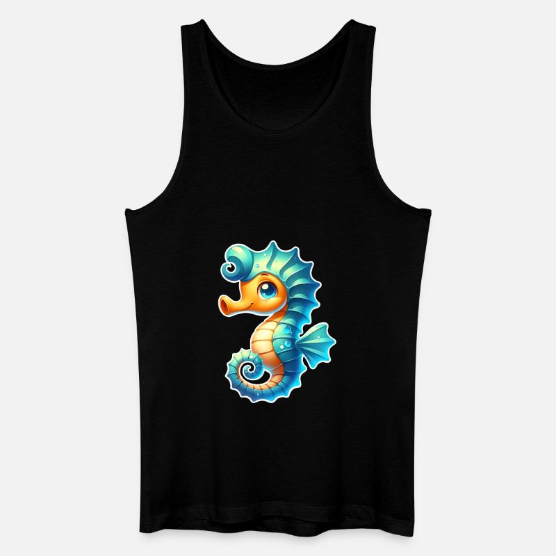 Seepferd Seepferdchen - Männer Bio Tank Top - Schwarz