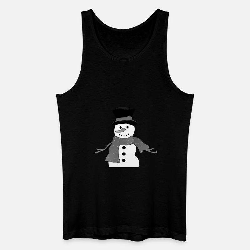 Grauer Schneemann - Männer Bio Tank Top - Schwarz