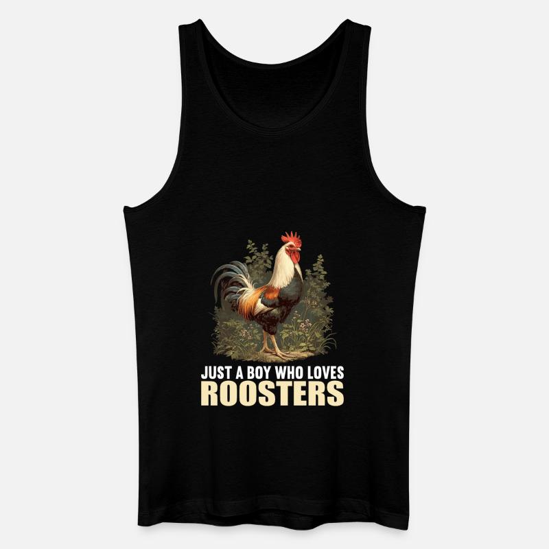 Rooster Hähne Hahn - Männer Bio Tank Top - Schwarz