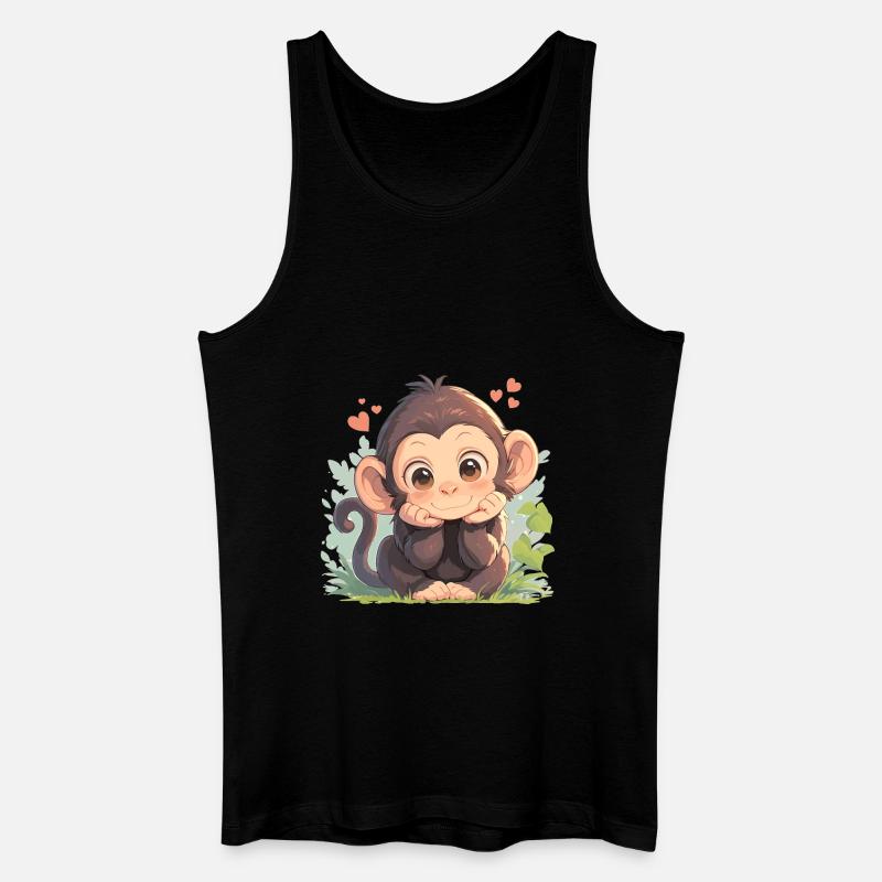 Chimpanzee Schimpansen Schimpanse - Männer Bio Tank Top - Schwarz