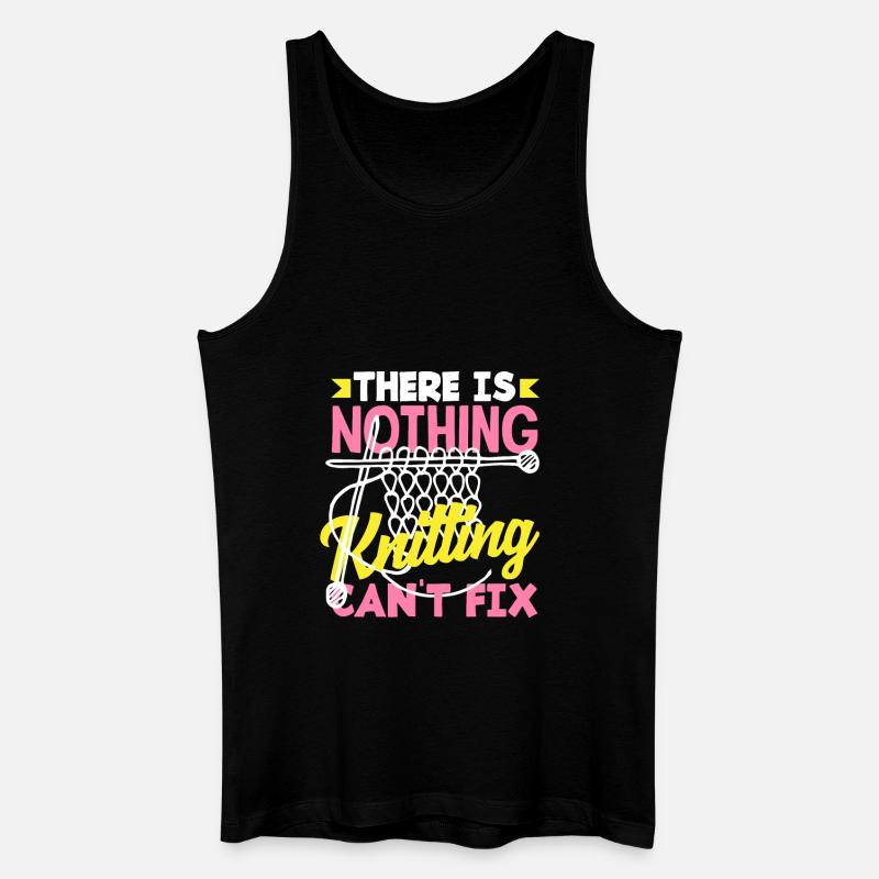 Knitting can fix everything - Men’s Organic Tank Top - black