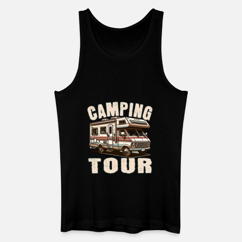 Camping - Männer Bio Tank Top - Schwarz