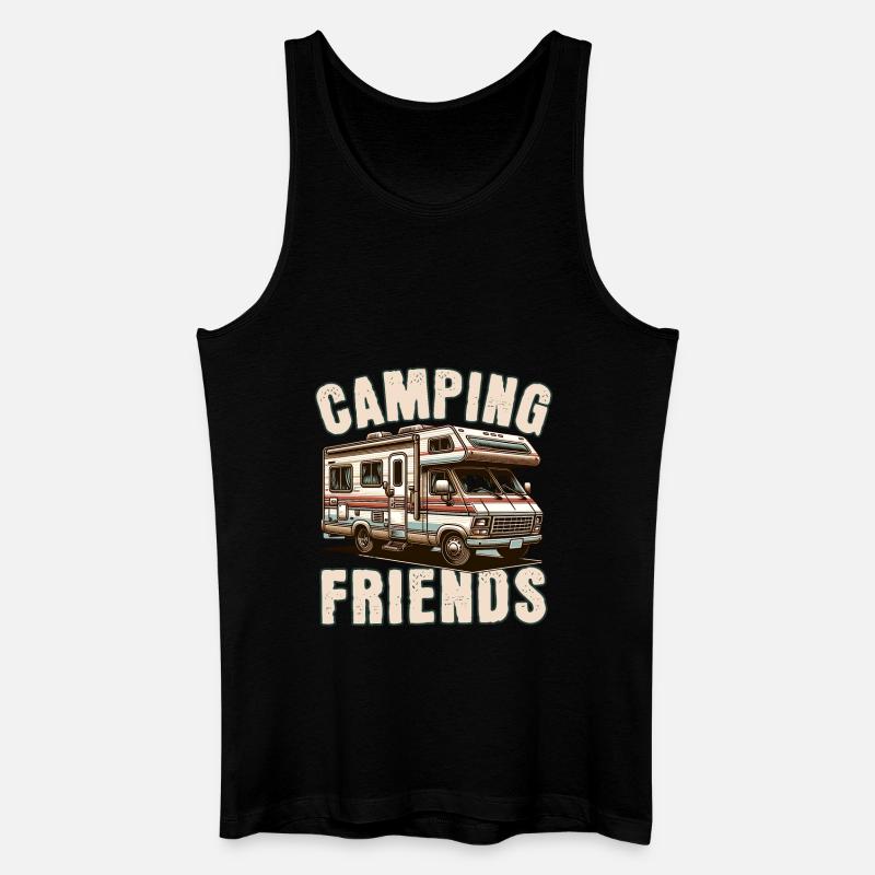 Camping - Männer Bio Tank Top - Schwarz