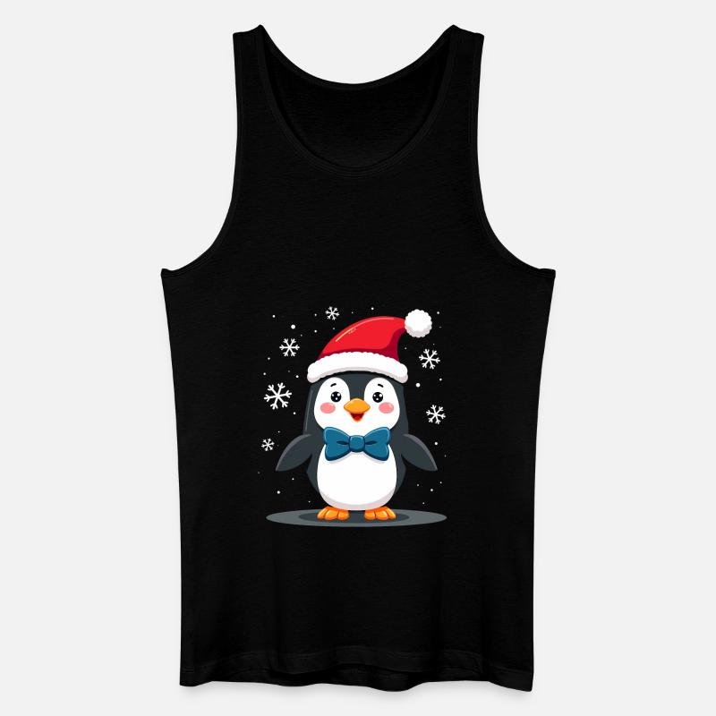 Pinguin Weihnachtshemd - Männer Bio Tank Top - Schwarz