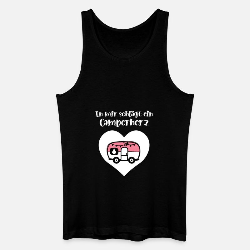 Camping mit Herz Campingfreunde Campingfans - Männer Bio Tank Top - Schwarz