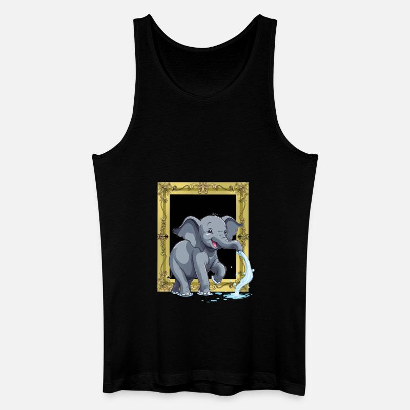 Elefant Elefanten Rüssel - Männer Bio Tank Top - Schwarz