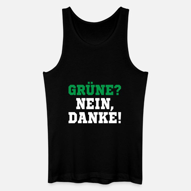 Grüne nein Danke! - Männer Bio Tank Top - Schwarz