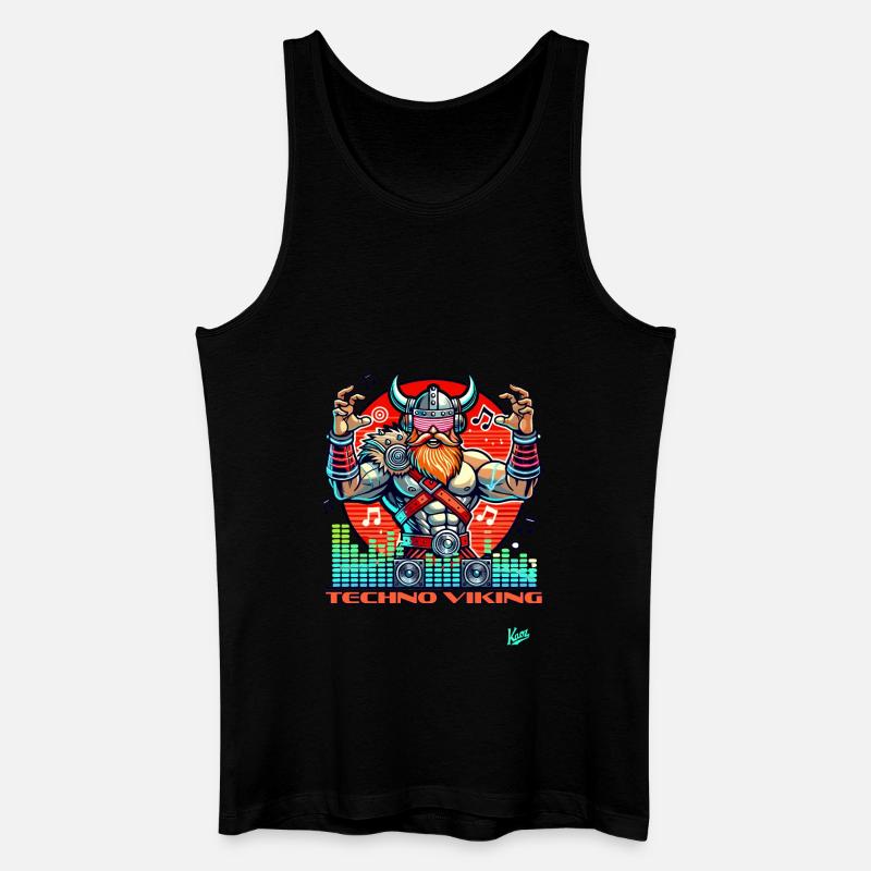 Techno-Musik Wikinger - Männer Bio Tank Top - Schwarz