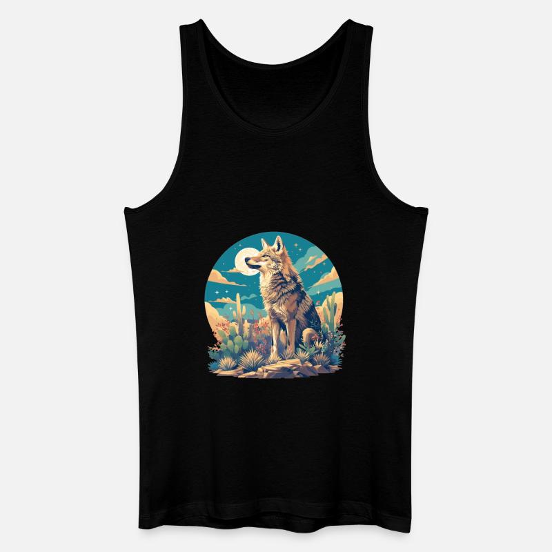 Kojoten Kojote - Männer Bio Tank Top - Schwarz