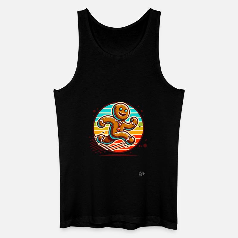 Lauf weg Lebkuchenmann - Männer Bio Tank Top - Schwarz