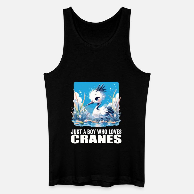 Kraniche Kranich - Männer Bio Tank Top - Schwarz