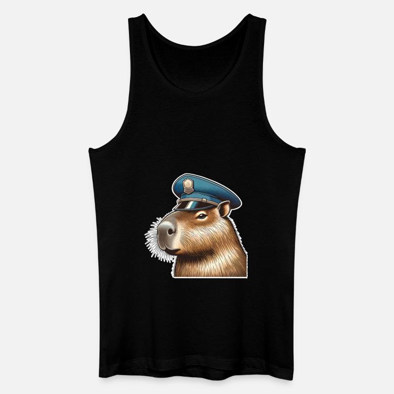 Capybara Polizei - Männer Bio Tank Top - Schwarz