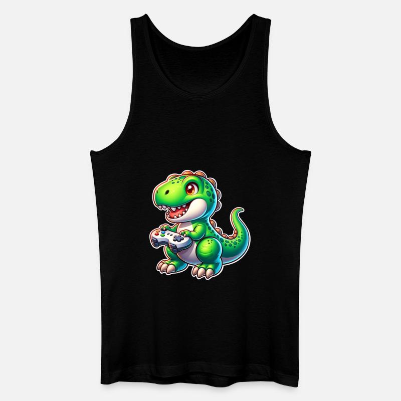 Gaming Dinosaurier T Rex - Männer Bio Tank Top - Schwarz