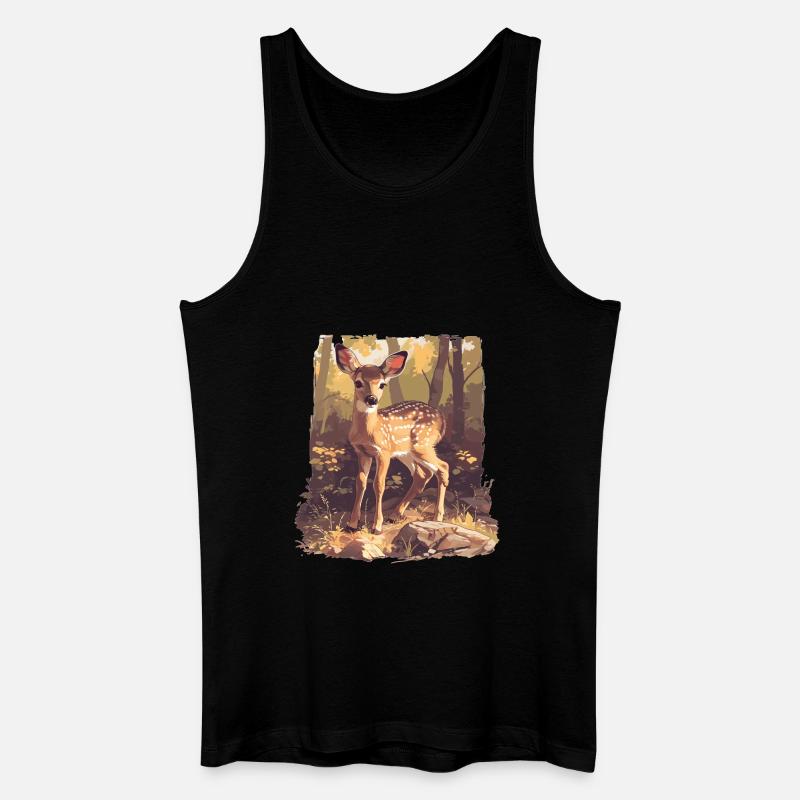 Hirsche Hirsch - Männer Bio Tank Top - Schwarz
