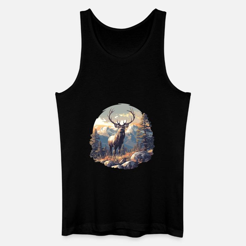 Hirsche Hirsch - Männer Bio Tank Top - Schwarz