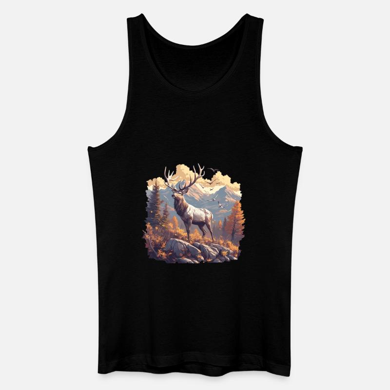 Hirsche Hirsch - Männer Bio Tank Top - Schwarz