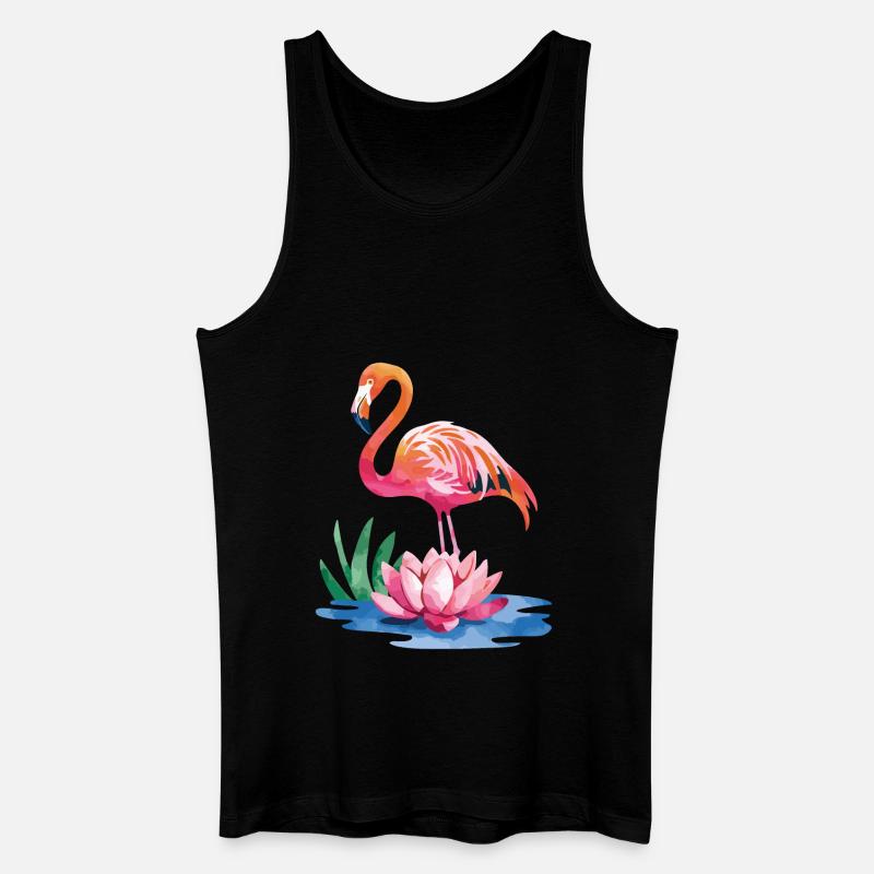 Flamingo - Männer Bio Tank Top - Schwarz