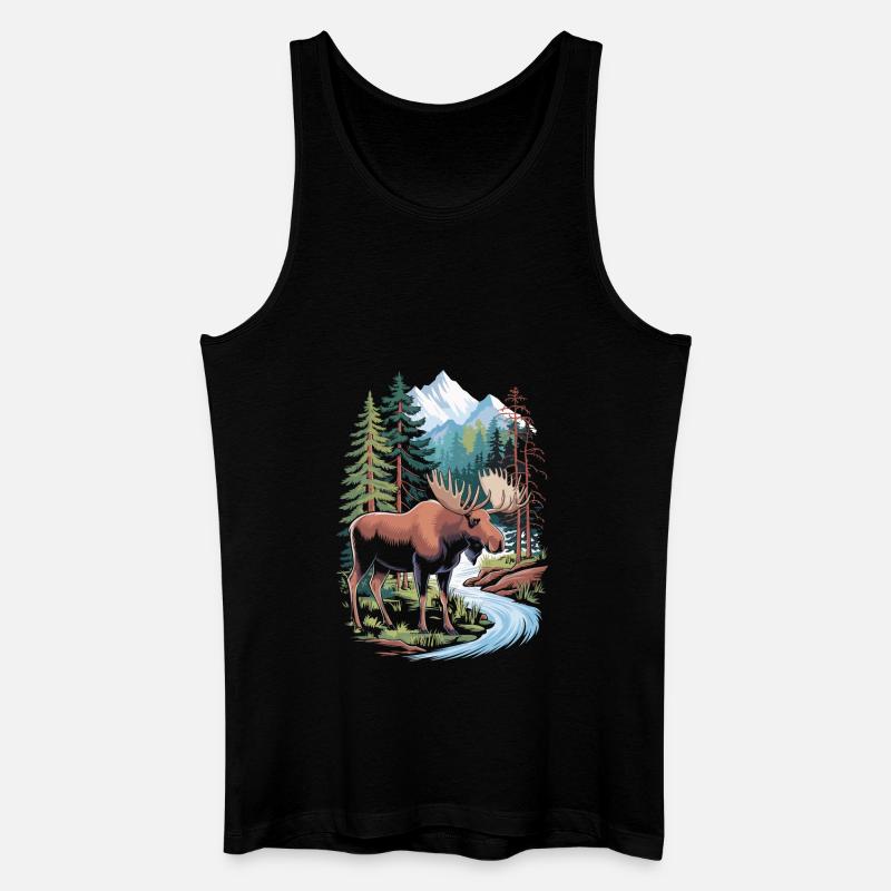 Elch - Männer Bio Tank Top - Schwarz