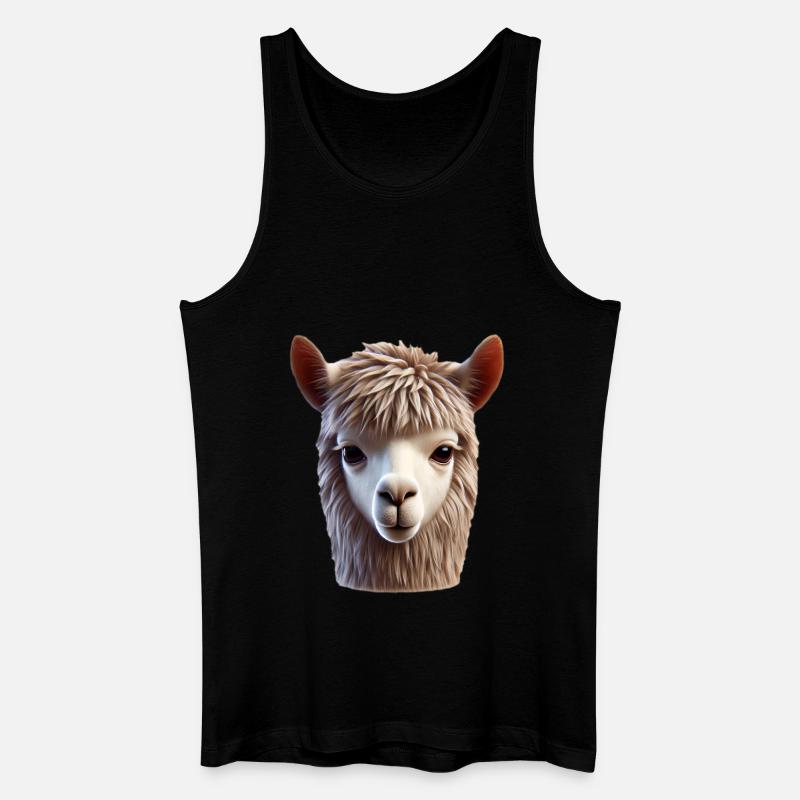 Alpaka Kopf 2 - Männer Bio Tank Top - Schwarz