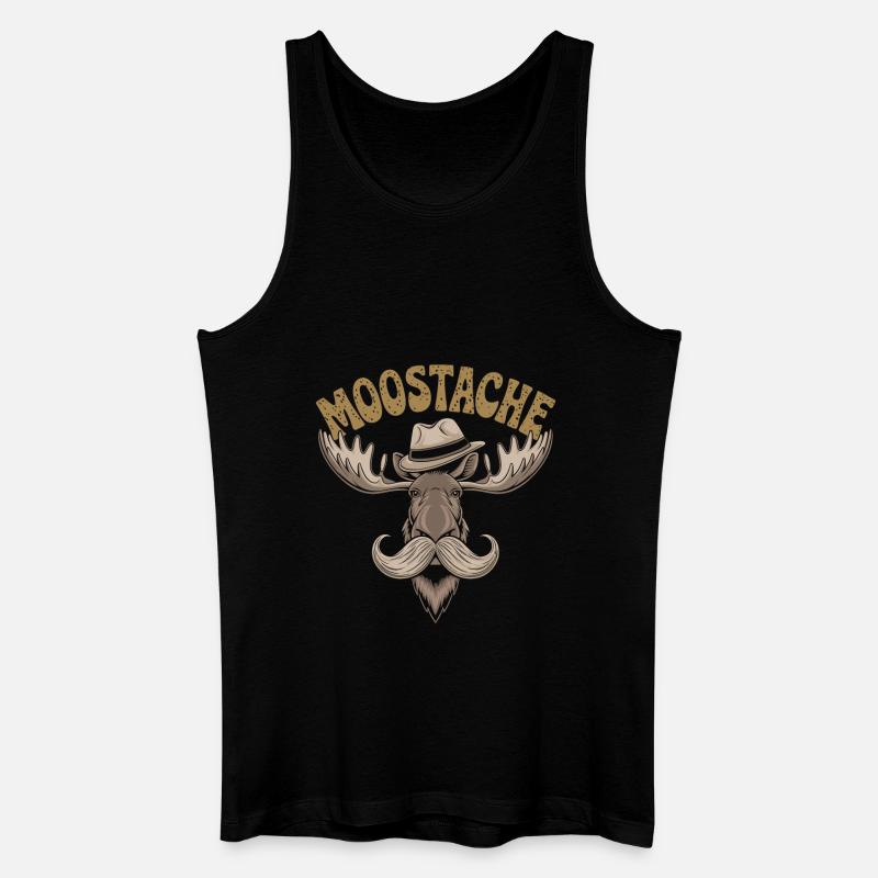 Moustache Bart Bärtig Elch - Männer Bio Tank Top - Schwarz