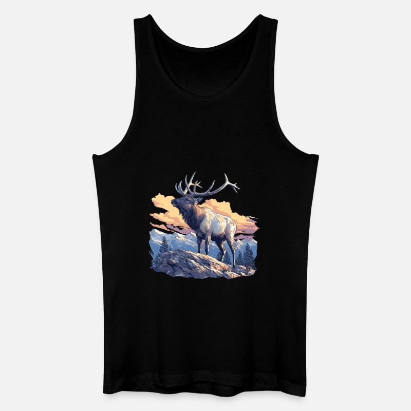 Elche Elch - Männer Bio Tank Top - Schwarz
