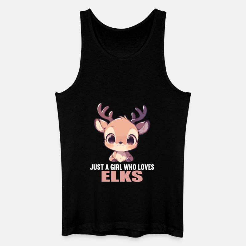 Elche Elch - Männer Bio Tank Top - Schwarz