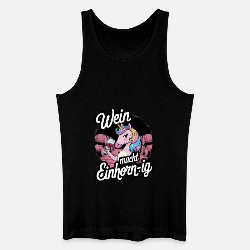 Wein macht Einhorn-ig - Männer Bio Tank Top - Schwarz