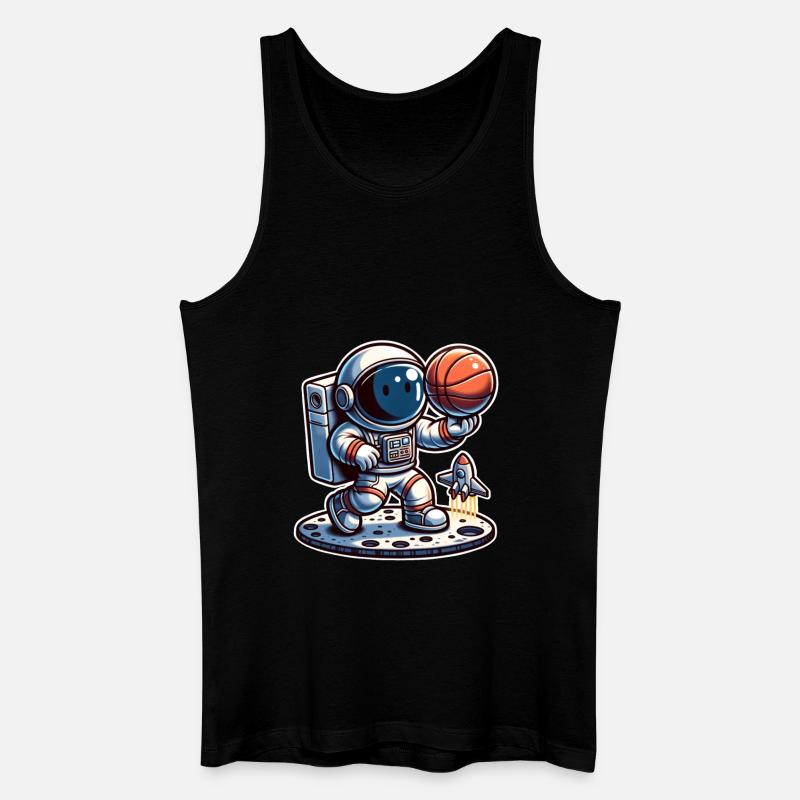 Basketball Astronaut - Männer Bio Tank Top - Schwarz