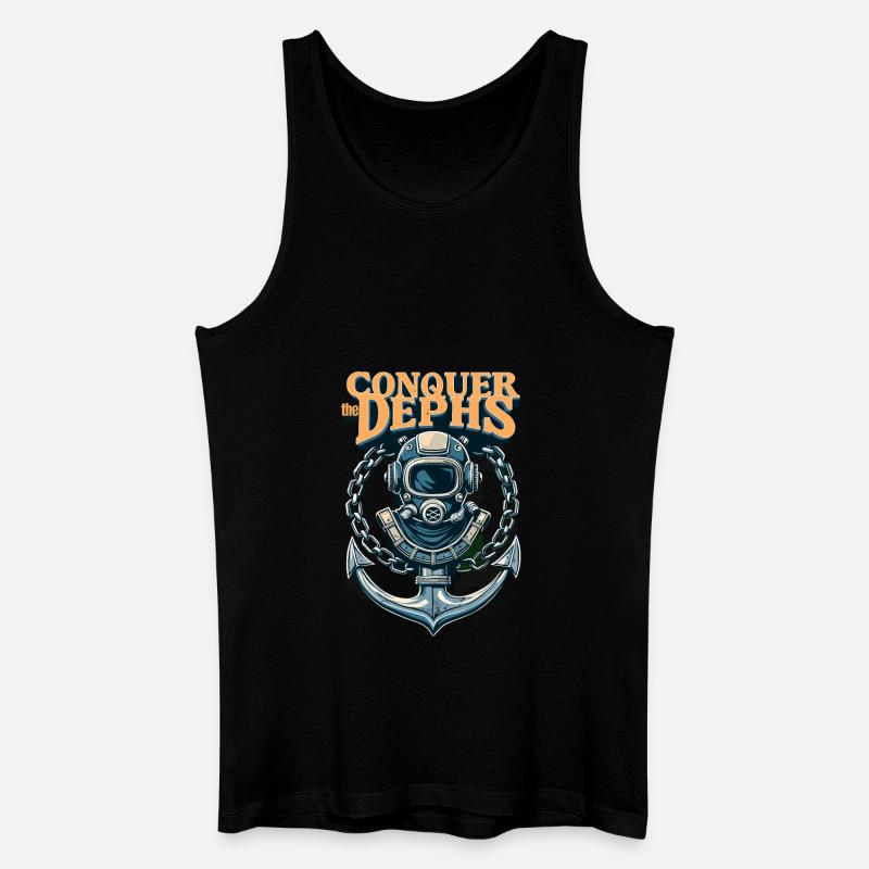 Conquer The Dephs - Männer Bio Tank Top - Schwarz