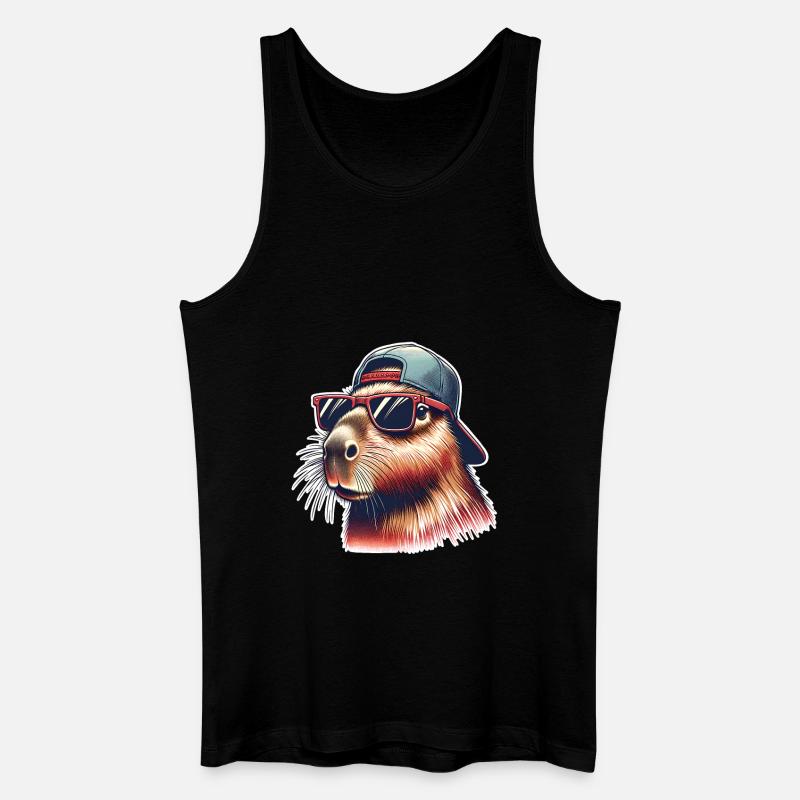 Capybara - Männer Bio Tank Top - Schwarz