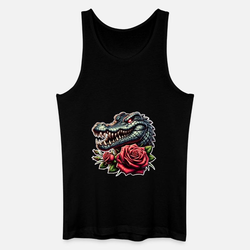 Krokodil - Männer Bio Tank Top - Schwarz