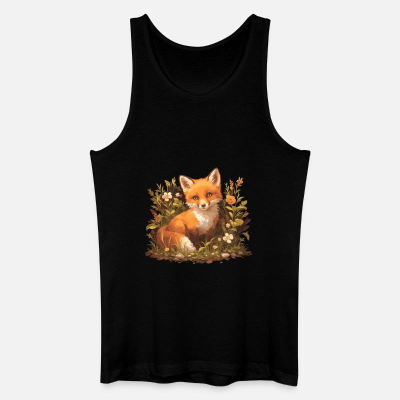 Füchse Fuchs - Männer Bio Tank Top - Schwarz