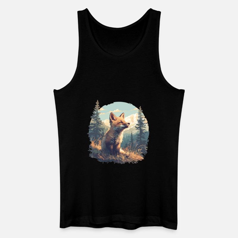 Füchse Fuchs - Männer Bio Tank Top - Schwarz
