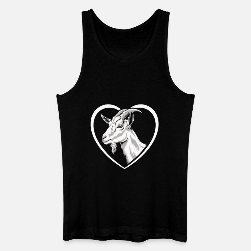 Ziege Ziegenbock - Männer Bio Tank Top - Schwarz