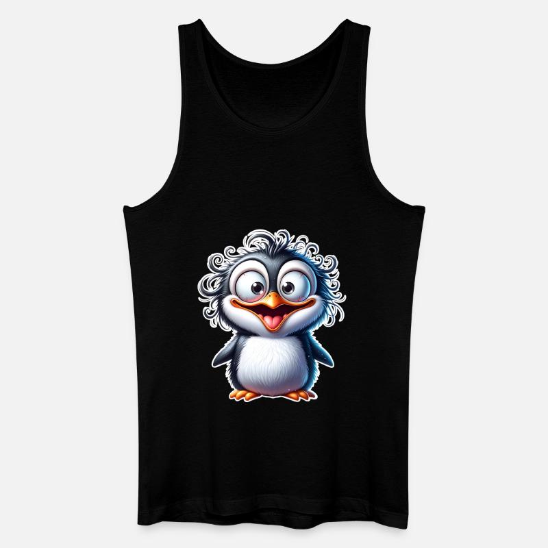 Pinguin - Männer Bio Tank Top - Schwarz