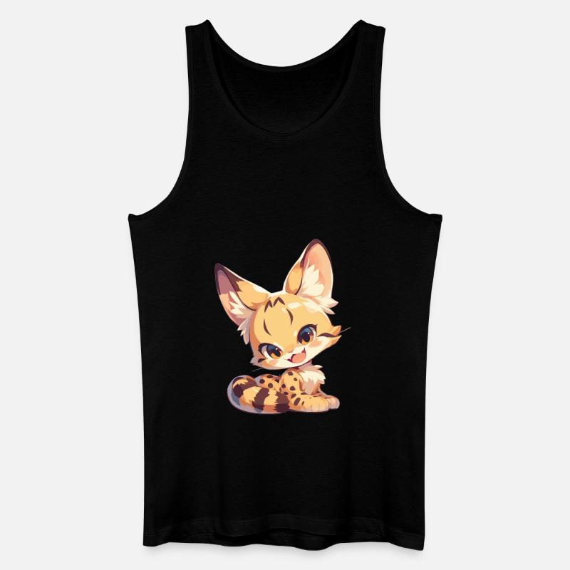 Servale Serval - Männer Bio Tank Top - Schwarz
