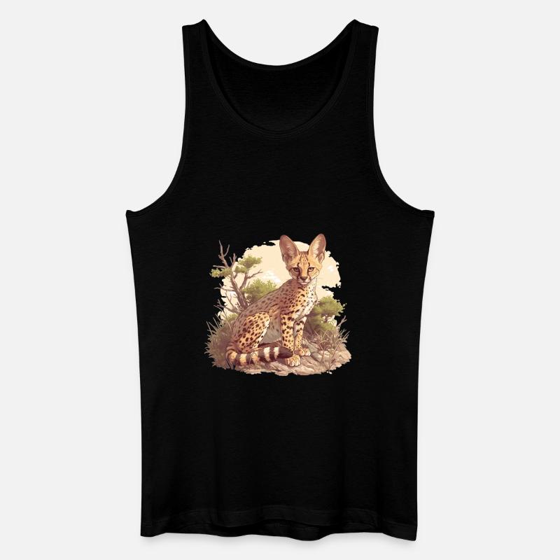 Servale Serval - Männer Bio Tank Top - Schwarz