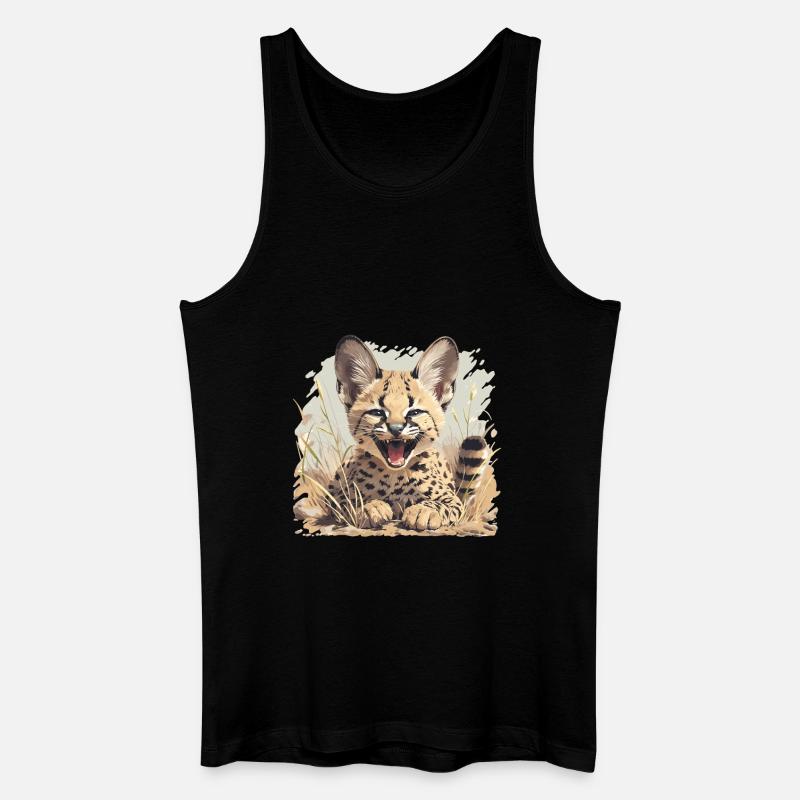 Servale Serval - Männer Bio Tank Top - Schwarz