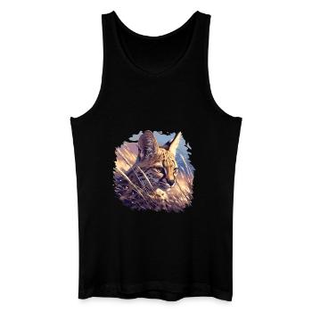 Servale Serval - Männer Bio Tank Top - Schwarz - Vorne