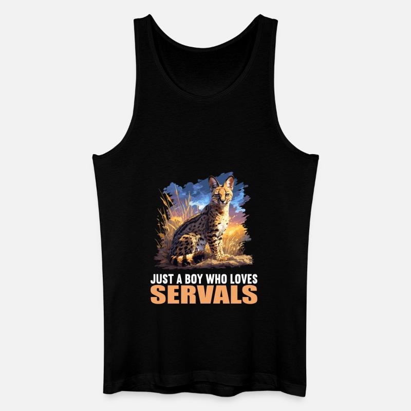 Servale Serval - Männer Bio Tank Top - Schwarz