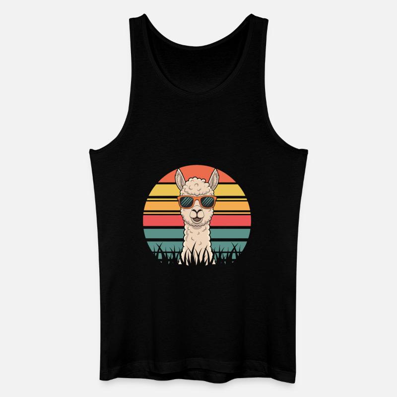 Cooles Alpaka Lama - Männer Bio Tank Top - Schwarz